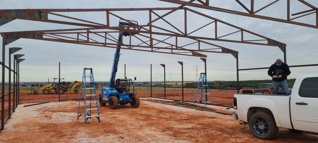 Barndominium being built in guthrie oklahoma 
